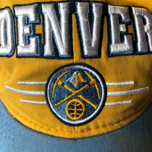 NBA Denver Nuggets Slouch Youth 13-14 Cap Hat Adidas Yellow/Blue adjustable - Picture 4 of 16